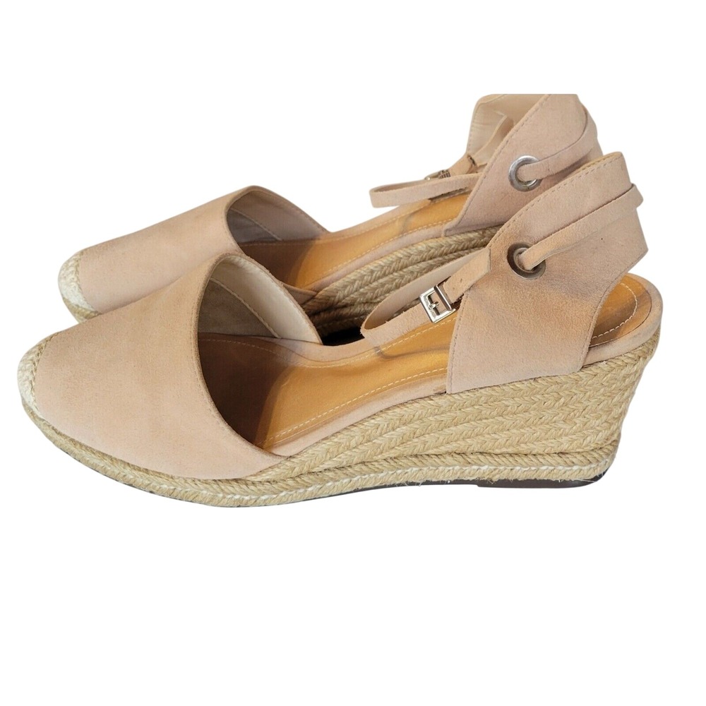 Schutz Pink Wedge Sandals 10 Ankle Strap Closed Toe Espadrille Minimalist Summer